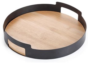 Δίσκος Σερβιρίσματος Kitchen Trend CLG7599130BK Φ30cm Black-Natural Oriana Ferrelli Μέταλλο