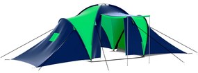 vidaXL Σκηνή Camping 9 Ατόμων Μπλε / Πράσινο Υφασμάτινη