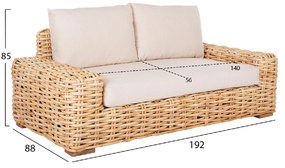 ΣΕΤ ΣΑΛΟΝΙ 4ΤΜΧ TROPEL HM11940 ΦΥΣΙΚΟ RATTAN-2ΘΕΣΙΟΣ ΚΑΝΑΠΕΣ-2 ΠΟΛΥΘΡΟΝΕΣ-ΤΡΑΠΕΖΙ