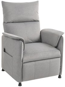 HOMCOM Πολυθρόνα Relax με αθόρυβο κινητήρα, Πολυθρόνα με ανθεκτικό κάλυμμα από ύφασμα, Λειτουργία μνήμης, Ρυθμιζόμενο υποπόδιο, Γκρι