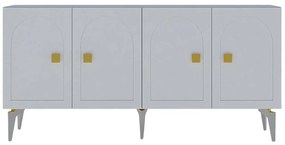 Μπουφές Owen 475OLV2322 150x40x79cm White-Gold Μοριοσανίδα, Μελαμίνη