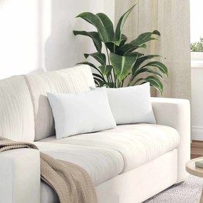 vidaXL Μαξιλάρι Καναπέ 2 pcs Λευκό 50 x 30 cm ύφασμα
