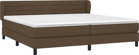 vidaXL Κρεβάτι Boxspring με Στρώμα Σκούρο Καφέ 200x200 εκ. Υφασμάτινο
