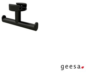 Κρεμαστό Άγκιστρο Διπλό 7,4x3,9cm για Εταζέρες Black Matt Geesa Leev 8215-400