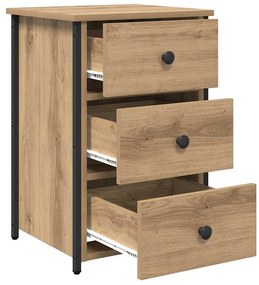 vidaXL Κομοδίνο με συρτάρι 2 pcs artisan δρυς 40 x 36 x 60 εκ