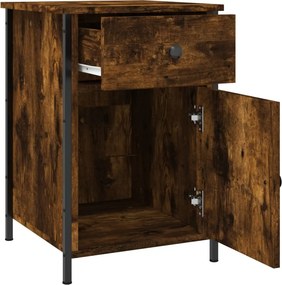 vidaXL Κομοδίνα 2 τεμ. Καπνιστή Δρυς 40x42x60 εκ. από Επεξεργ. Ξύλο