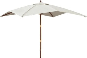 vidaXL Ομπρέλα Κήπου με Ξύλινο Ιστό Χρ. Άμμου 300 x 300 x 273 εκ.