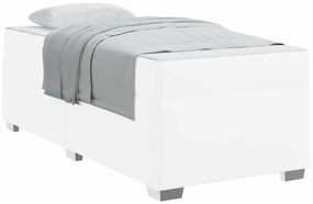 vidaXL Σκελετός Κρεβατιού Λευκό 90 x 190 cm Τεχνητό δέρμα