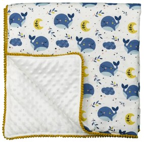 Κουβέρτα Minky Αγκαλιάς (90x90) Bebe Stars Whale 3103