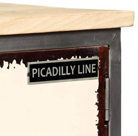 vidaXL Έπιπλο Τηλεόρασης 120x30x45 εκ. από Μασίφ Ξύλο Μάνγκο &amp; Ατσάλι