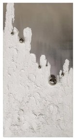 Πίνακας Σε Καμβά Silver Drops 2 021643 72x142xH4,5cm White-Silver Κάθετοι Ξύλο,Καμβάς