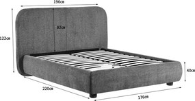 Κρεβάτι Salena pakoworld ύφασμα σε ανθρακί απόχρωση 160x200εκ