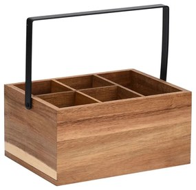 Καλάθι Οργάνωσης Κουζίνας Allure 01-28589 20x15x10cm Brown-Black Estia Metal,Wood