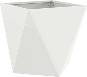 vidaXL Γλάστρα 2 pcs Λευκό 50 x 50 x 50 cm Ατσάλι