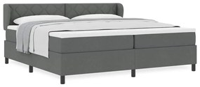vidaXL Κρεβάτι box spring με στρώμα Σκούρο γκρι 200 x 200 cm ύφασμα