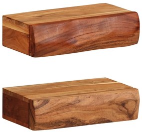 vidaXL Ράφια Τοίχου 2 τεμ. 30x17x8 εκ. από Μασίφ Ξύλο Ακακίας