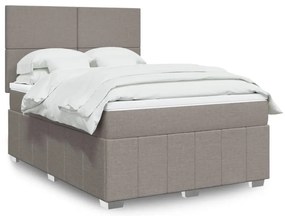 VidaXL Κρεβάτι Boxspring με Στρώμα Taupe 140x190 εκ. Υφασμάτινο