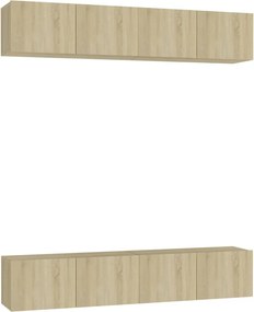 vidaXL Έπιπλα Τηλεόρασης 4 τεμ. Sonoma Δρυς 80x30x30 εκ. Επεξ. Ξύλο