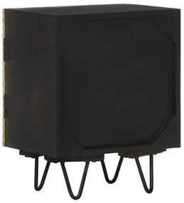 vidaXL Κομοδίνο 40 x 30 x 50 εκ. Ορειχάλκινη Πρόσοψη Μασίφ Ξύλο Μάνγκο