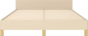 vidaXL Σκελετός Κρεβατιού Χωρίς Στρώμα Κρεμ 140x190 εκ. Υφασμάτινο
