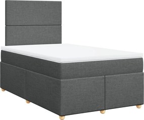 vidaXL Κρεβάτι Boxspring με Στρώμα Σκούρο Γκρι 120x190 εκ Υφασμάτινο