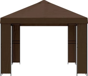 vidaXL Κιόσκι 4 x 3 μ Καφέ Πολυεστέρας και Χάλυβας 190 gsm