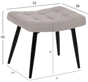 ΠΟΛΥΘΡΟΝΑ ΜΠΕΡΖΕΡΑ CRAWLEY ΜΕ ΥΠΟΠΟΔΙΟ HM8918.21 ΥΦΑΣΜΑ ΜΠΟΥΚΛΕ ΓΚΡΙ 70x74x105Υ εκ. (1 Τεμμάχια)