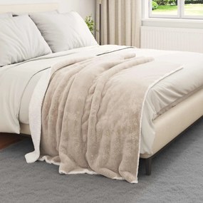 vidaXL Κουβέρτα Μπεζ 130 x 150 cm Μαλλί