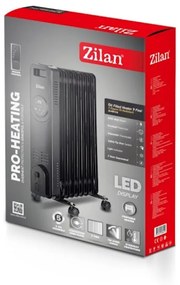 Καλοριφέρ Λαδιού  Zilan ZLN8416, 2000 W, 9 πτερύγια, 3 βαθμίδες, Τηλεχειριστήριο, Θερμοστάτης, Μαύρο