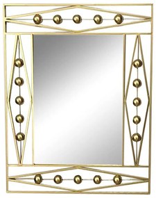 Καθρέπτης Τοίχου Roteron 295-000007 80x2x100cm Gold Inart Metal, Glass