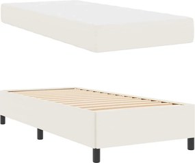 vidaXL Σκελετός Κρεβατιού με στρώμα Κρεμ 90 x 190 cm ύφασμα