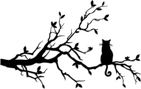 Decorative Metal Wall Accessory Cat 12 Black