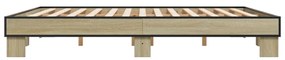 vidaXL Πλαίσιο Κρεβατιού Sonoma Δρυς 160x200 εκ. Επεξ. Ξύλο &amp; Μέταλλο