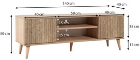 Έπιπλο τηλεόρασης Soho Megapap από μελαμίνη χρώμα sonoma 148x40x50 εκ.