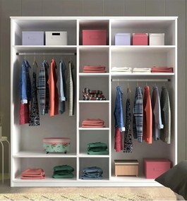 Πενταφυλλη Ντουλαπα Λευκο Ματ RB 52x175x184