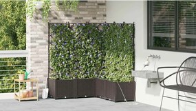 vidaXL Γλάστρα Κήπου 5 pcs Καφέ Ατσάλι