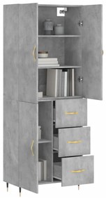vidaXL Ντουλάπι Γκρι Σκυροδέματος 69,5x34x180 εκ. Επεξεργασμένο Ξύλο