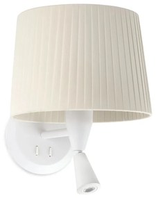 Φωτιστικό Τοίχου - Απλίκα Samba 64308-35 E27 Mε Reader 3W 3000K 280Lm White-Beige Faro Barcelona