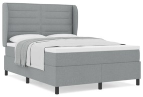 vidaXL Κρεβάτι με Στρώμα Στερεό Γκρι 160x200 εκ. Υφάσματος