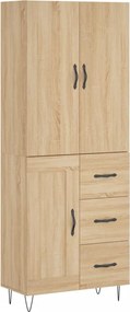vidaXL Ντουλάπι Sonoma δρυς 69,5 x 34 x 180 εκ. από Επεξεργασμένο Ξύλο