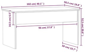 Τραπεζάκι Σαλονιού Γκρι Sonoma 102x50,5x52,5 εκ. Επεξ. Ξύλο - Γκρι