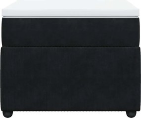 vidaXL Κρεβάτι Boxspring με Στρώμα Μαύρο 90x190 εκ. Βελούδινο