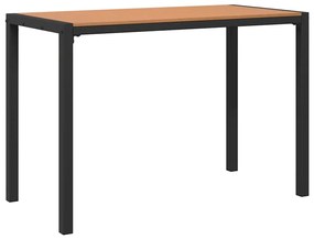 vidaXL Σέτ φαγητού για κήπο με μαξιλάρι 3 pcs Καφέ Ατσάλι