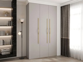 Ντουλάπα Como II 140 Τρίφυλλη-Cashmere - Χρυσό