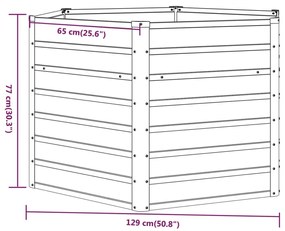 Ζαρντινιέρα Σκουριασμένο 129x129x77 εκ. Ατσάλι Σκληρυθέν Αέρα - Καφέ