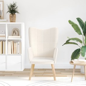 vidaXL Χαλαρωτική Πολυθρόνα Κρεμ από Ίδιος Μαλλί