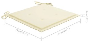 vidaXL Καρέκλες Τραπεζαρίας Κήπου 3 τεμ Μασίφ Ξύλο Ακακίας + Μαξιλάρια