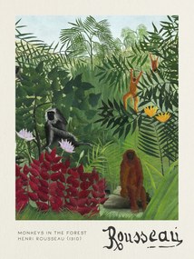 Αναπαραγωγή Monkeys in the Forest - Henri Rousseau, (30 x 40 cm)