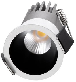 GloboStar MICRO-S 60234 Χωνευτό LED Spot Downlight TrimLess Φ4cm 5W 650lm 38° AC 220-240V IP20 Φ4 x Υ5.9cm - Στρόγγυλο - Λευκό με Μαύρο Κάτοπτρο - Φυσικό Λευκό 4500K - Bridgelux COB - 5 Years Warranty