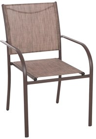 Καρέκλα - Πολυθρόνα REDAN C5976.05 Καφέ Μεταλλική με Textilene 55x57x88Υεκ. 55x60x88 εκ.